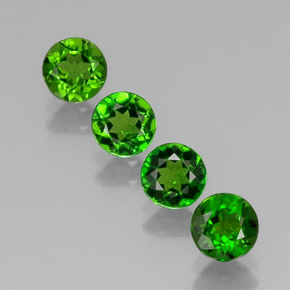 캐럿 천연 그린 크롬 디옵사이드 보석, 라운드 컷, 5.00 mm, VS