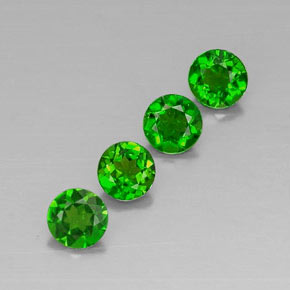 캐럿 천연 그린 크롬 디옵사이드 보석, 라운드 컷, 4.75 mm, VVS-VS