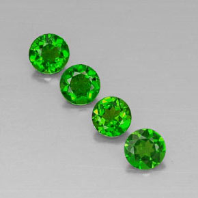 캐럿 천연 그린 크롬 디옵사이드 보석, 라운드 컷, 4.75 mm, VVS-VS