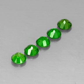 캐럿 천연 그린 크롬 디옵사이드 보석, 라운드 컷, 4.82 mm, VVS-VS