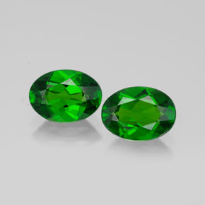 캐럿 천연 그린 크롬 디옵사이드 보석, 타원형 컷, 7×5.1 mm, VS