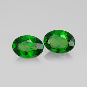 캐럿 천연 그린 크롬 디옵사이드 보석, 타원형 컷, 7×5.1 mm, VS