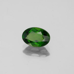 0.75캐럿 천연 그린 크롬 디옵사이드, 타원형 컷, 7×4.8 mm, VS