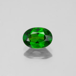 0.86캐럿 천연 그린 크롬 디옵사이드, 타원형 컷, 7.1×5.1 mm, VS-SI