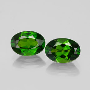 캐럿 천연 그린 크롬 디옵사이드 보석, 타원형 컷, 7×5 mm, VS