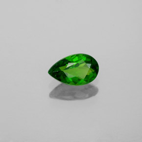 0.41캐럿 천연 그린 크롬 디옵사이드, 배 모양, 6.3×3.9 mm, VS