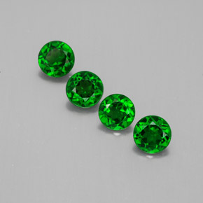 캐럿 천연 그린 크롬 디옵사이드 보석, 라운드 컷, 4.79 mm, VVS-VS