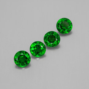 캐럿 천연 그린 크롬 디옵사이드 보석, 라운드 컷, 4.79 mm, VVS-VS