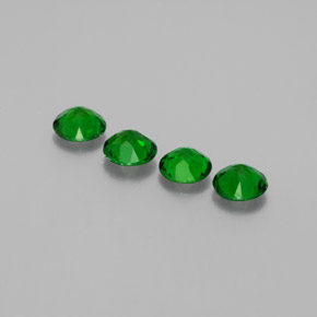 캐럿 천연 그린 크롬 디옵사이드 보석, 라운드 컷, 4.79 mm, VVS-VS