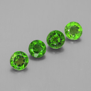 캐럿 천연 그린 크롬 디옵사이드 보석, 라운드 컷, 4.53 mm, VS