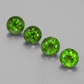 캐럿 천연 그린 크롬 디옵사이드 보석, 라운드 컷, 4.88 mm, VVS-VS