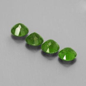 캐럿 천연 그린 크롬 디옵사이드 보석, 라운드 컷, 4.88 mm, VVS-VS