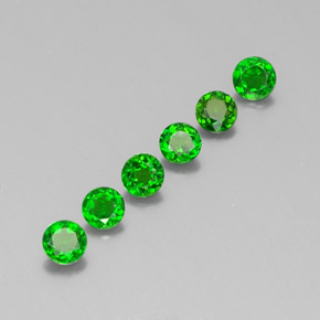 캐럿 천연 그린 크롬 디옵사이드 보석, 라운드 컷, 3.81 mm, VS