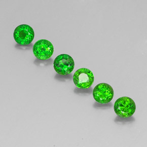 캐럿 천연 그린 크롬 디옵사이드 보석, 라운드 컷, 3.96 mm, VS-SI