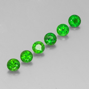 캐럿 천연 그린 크롬 디옵사이드 보석, 라운드 컷, 3.96 mm, VS-SI