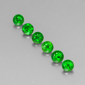 캐럿 천연 그린 크롬 디옵사이드 보석, 라운드 컷, 3.75 mm, VS