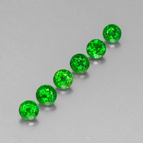캐럿 천연 그린 크롬 디옵사이드 보석, 라운드 컷, 3.75 mm, VS