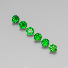 캐럿 천연 그린 크롬 디옵사이드 보석, 라운드 컷, 3.52 mm, VS