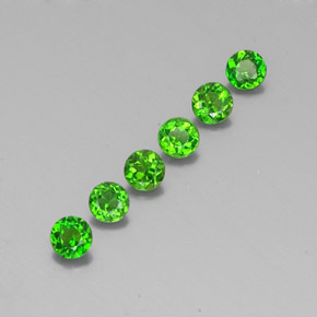 캐럿 천연 그린 크롬 디옵사이드 보석, 라운드 컷, 3.64 mm, VS