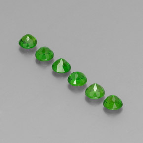 캐럿 천연 그린 크롬 디옵사이드 보석, 라운드 컷, 3.76 mm, VS