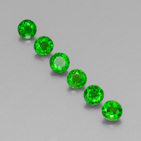 캐럿 천연 그린 크롬 디옵사이드 보석, 라운드 컷, 3.83 mm, VS