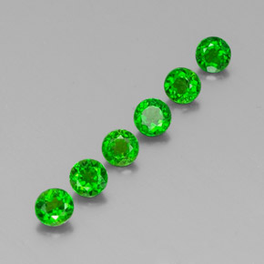 캐럿 천연 그린 크롬 디옵사이드 보석, 라운드 컷, 3.83 mm, VS