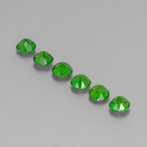 캐럿 천연 그린 크롬 디옵사이드 보석, 라운드 컷, 3.83 mm, VS