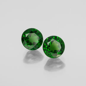 캐럿 천연 그린 크롬 디옵사이드 보석, 라운드 컷, 6.18 mm, VVS-VS
