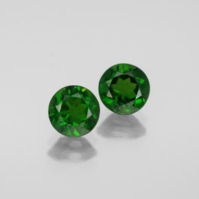 캐럿 천연 그린 크롬 디옵사이드 보석, 라운드 컷, 6.10 mm, VS
