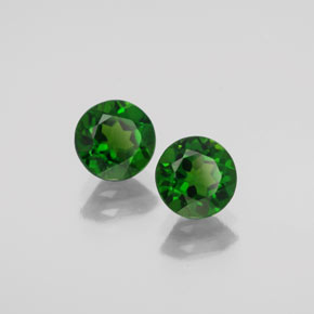 캐럿 천연 그린 크롬 디옵사이드 보석, 라운드 컷, 6.10 mm, VS