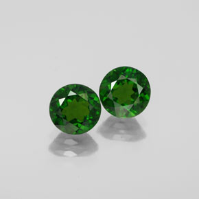 캐럿 천연 그린 크롬 디옵사이드 보석, 라운드 컷, 6.08 mm, VS