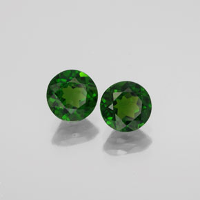 캐럿 천연 그린 크롬 디옵사이드 보석, 라운드 컷, 6.08 mm, VS