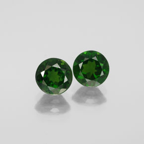 캐럿 천연 그린 크롬 디옵사이드 보석, 라운드 컷, 5.99 mm, VVS-VS