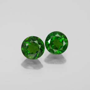 캐럿 천연 그린 크롬 디옵사이드 보석, 라운드 컷, 5.99 mm, VS