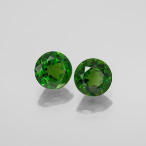캐럿 천연 그린 크롬 디옵사이드 보석, 라운드 컷, 5.99 mm, VS