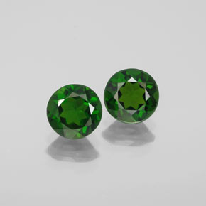 캐럿 천연 그린 크롬 디옵사이드 보석, 라운드 컷, 6.23 mm, VVS