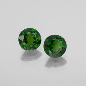 캐럿 천연 그린 크롬 디옵사이드 보석, 라운드 컷, 6.23 mm, VVS