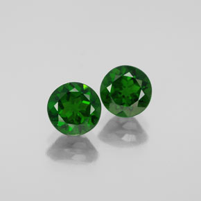 캐럿 천연 그린 크롬 디옵사이드 보석, 라운드 컷, 6.22 mm, VVS-VS