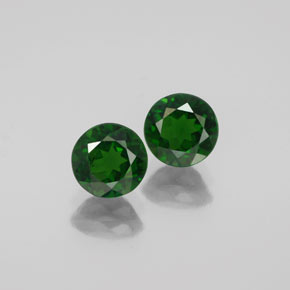 캐럿 천연 그린 크롬 디옵사이드 보석, 라운드 컷, 6.06 mm, VS