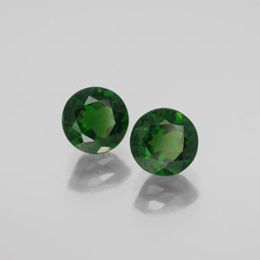 캐럿 천연 그린 크롬 디옵사이드 보석, 라운드 컷, 6.06 mm, VS