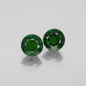 캐럿 천연 그린 크롬 디옵사이드 보석, 라운드 컷, 6.02 mm, VS