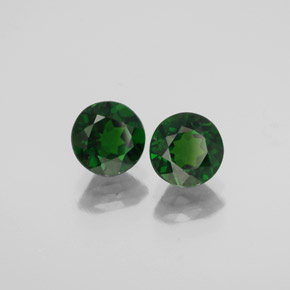캐럿 천연 그린 크롬 디옵사이드 보석, 라운드 컷, 6.02 mm, VS
