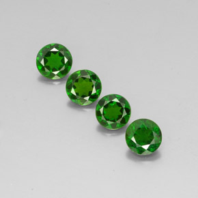 캐럿 천연 그린 크롬 디옵사이드 보석, 라운드 컷, 6.00 mm, VS