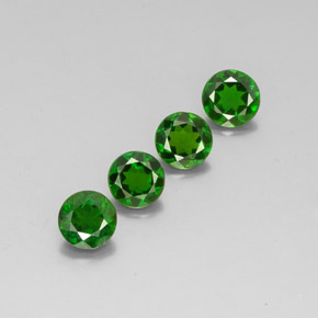 캐럿 천연 그린 크롬 디옵사이드 보석, 라운드 컷, 6.00 mm, VS