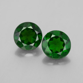 캐럿 천연 그린 크롬 디옵사이드 보석, 라운드 컷, 6.19 mm, VVS-VS