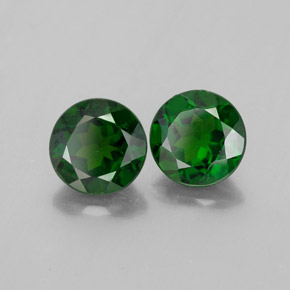 캐럿 천연 그린 크롬 디옵사이드 보석, 라운드 컷, 6.19 mm, VVS-VS