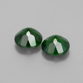 캐럿 천연 그린 크롬 디옵사이드 보석, 라운드 컷, 6.19 mm, VVS-VS
