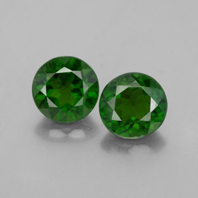 캐럿 천연 그린 크롬 디옵사이드 보석, 라운드 컷, 5.99 mm, VS