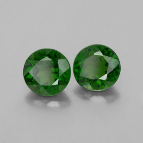 캐럿 천연 그린 크롬 디옵사이드 보석, 라운드 컷, 5.99 mm, VS