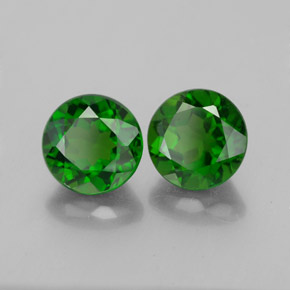 캐럿 천연 그린 크롬 디옵사이드 보석, 라운드 컷, 6.12 mm, VVS-VS